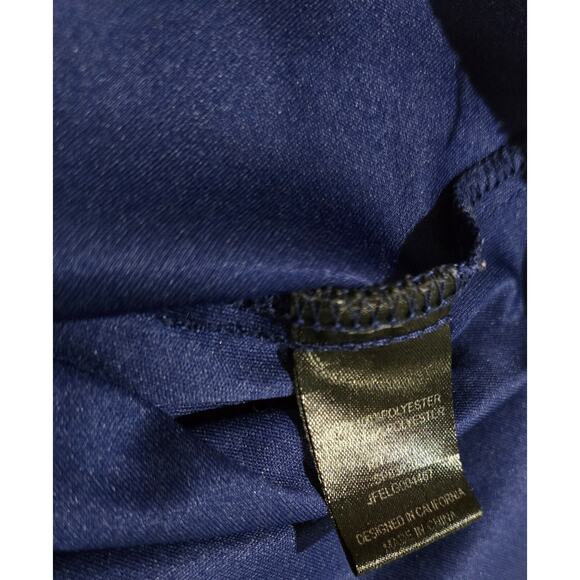 BeBop Women’s Navy Paisley Boho Chiffon Lined Mini Dress – Size Medium - Picture 6 of 9